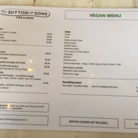 Menu at Sutton and Sons - Graham Rd in North London