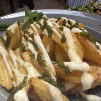 Chimichurri potatoes with vegan garlic mayo  at Fig in Split
