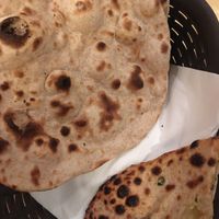 Whole wheat chapati bread and potato chapati bread at Assaggio d'India in Asti