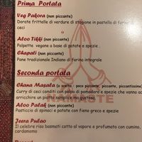 Vegan set menu at Assaggio d'India in Asti