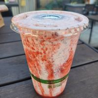 strawberry/cookies and cream milkshake at Plant Power Fast Food - SDSU in San Diego