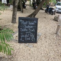 Sign outside at Los Bowls de Guadalupe  in Tulum