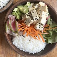 פוקי טופו  at Los Bowls de Guadalupe  in Tulum