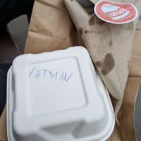 Compostable packaging of the take-away. at Vurger in Barcelona