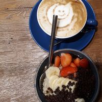 "Naschkater" and Soy milk Cappucino at Haferkater - S-Bf Friedrichstraße in Berlin