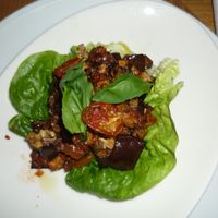 Roasted eggplant & baby gem at Bronda in Helsinki