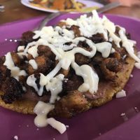 El huarache! at El Bajón Vegano in Tulum