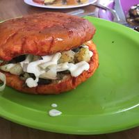 El pambazo!  at El Bajón Vegano in Tulum