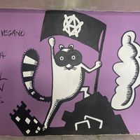 Mural inside  at El Bajón Vegano in Tulum