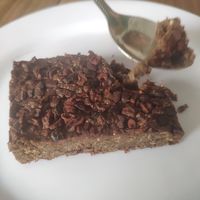 Chocolate cake at El Bajón Vegano in Tulum