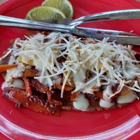 Pinapple, vegan cheese at El Bajón Vegano in Tulum