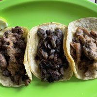 chorizo ,carnitas,  bistec   at El Bajón Vegano in Tulum