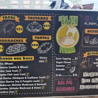 Menu at El Bajón Vegano in Tulum