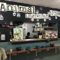 Kitchen and counter at El Bajón Vegano in Tulum