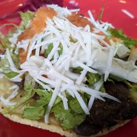 Tostada at El Bajón Vegano in Tulum