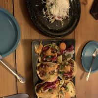 Tacos and tostada   at El Bajón Vegano in Tulum