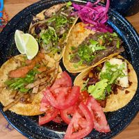 So yummy and flavorful! I forget which taco is which but bistec is to the far left! Our server, Gabriella recommended ordering tomato to add to all of the tacos, & she was RIGHT at El Bajón Vegano in Tulum