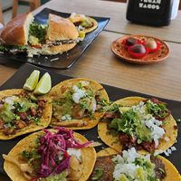 Al pastor, carnitas, milanesa & suadero at El Bajón Vegano in Tulum