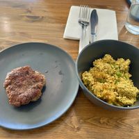 Vegan breakfast sausage and scrambled tofu  at Harvest on 25th in Waco