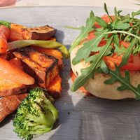 Veganer Burger at Grop in Lescala