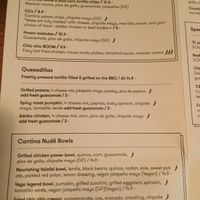 Menu at Cantina Bendigo in Bendigo