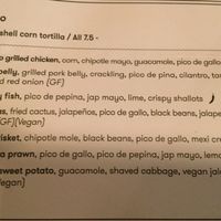 Menu at Cantina Bendigo in Bendigo