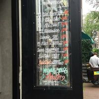 Door menu at SunLight Lounge in Amsterdam