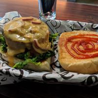 The beyond cheese burger. 10/10 best burger at SunLight Lounge in Amsterdam