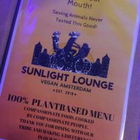 100% plantbased menu at SunLight Lounge in Amsterdam