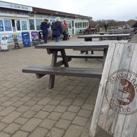 outside at Hiker Cafe in Bournemouth