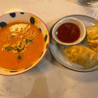 Coconut soup and gyoza  at Rozey in Rotterdam
