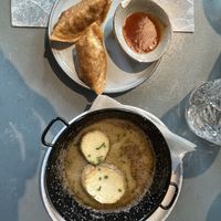Gyozas and vegan coquille  at Rozey in Rotterdam