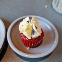 Red velvet cupcake at Rozey in Rotterdam