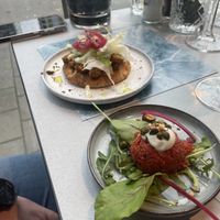 Pita gyros and steak tartare  at Rozey in Rotterdam