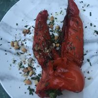 Fried paprica and seeds at Rozey in Rotterdam