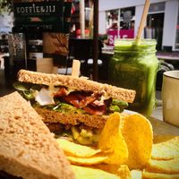 Vegan club sandwich and smoothie.  at Koffie&JIJ in Hilversum