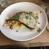 Egg-fruit schnitzel at Paisan in Hilversum