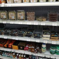 Selection of vegan cheese, chocolates and mayo at Planta in South East London