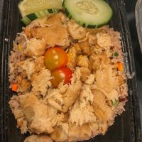 crab fried rice, i added mock chicken as well. THIS WAS BOMB! just ask no egg and it’s vegan! at Bodhi Corner in Baltimore