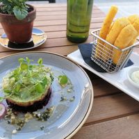 Beetroot tartare and polenta chips at The Gate - St John's Wood in North West London
