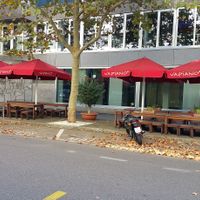 Outdoor seating at Vapiano in Basel