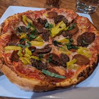 Vegan RPO pizza at The Gate House in Rochester