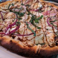 The Vegan South Wedge Pizza without tomatoes. So, so good! at The Gate House in Rochester