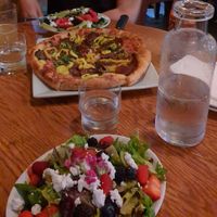 The RPO pizza and a Highland Park salad (so ample we split it between the two of us) at The Gate House in Rochester