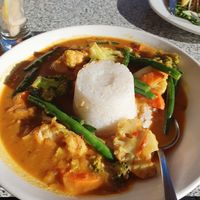 Vegan vegetable curry at Old Boundary Hotel in Bendigo