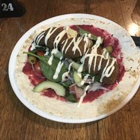 Falafel souvlaki at Old Boundary Hotel in Bendigo