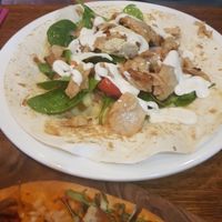 Souvlaki with mock chicken at Old Boundary Hotel in Bendigo