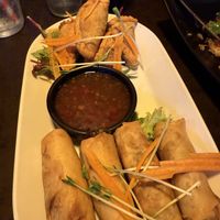 Spring rolls and mimosa  at Basil Nut in Katoomba