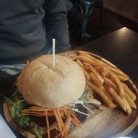 Vegan burger at Basil Nut in Katoomba