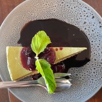 Matcha cheesecake, berries at Lotus Thai in Launceston